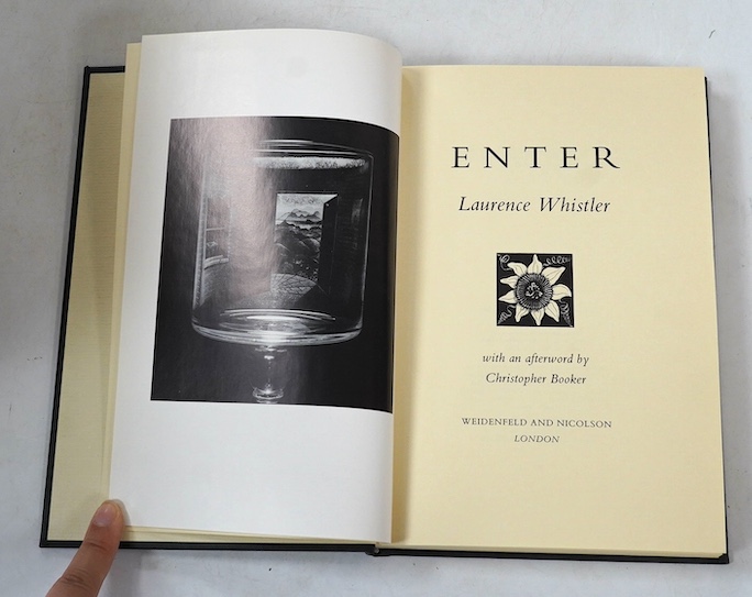 Whistler, Laurence - Enter. With an afterword by Christopher Booker. Limited Edition (of 50 numbered copies, signed by the author). decorated title and 5 plates; publisher's gilt pictorial cloth, in slipcase; Thompson, F